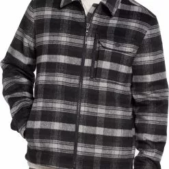 Alpine Design Men's Prospect Lake Shirt Jacket For Men Plaid Ombre Pure Black