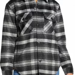 Alpine Design Women's Aerial Trail Wool Shirt Jacket For Women Plaid Ombre Pure Black
