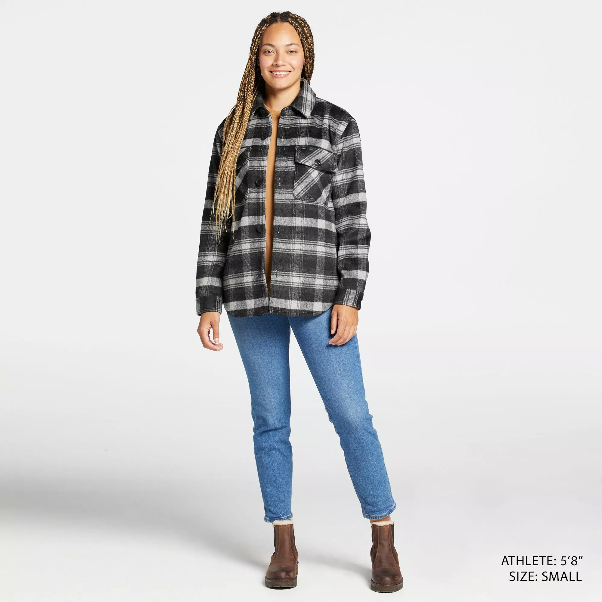 Alpine Design Women's Aerial Trail Wool Shirt Jacket For Women Plaid Ombre Pure Black 4 Alpine Design Women's Aerial Trail Wool Shirt Jacket For Women Plaid Ombre Pure Black - Image 2