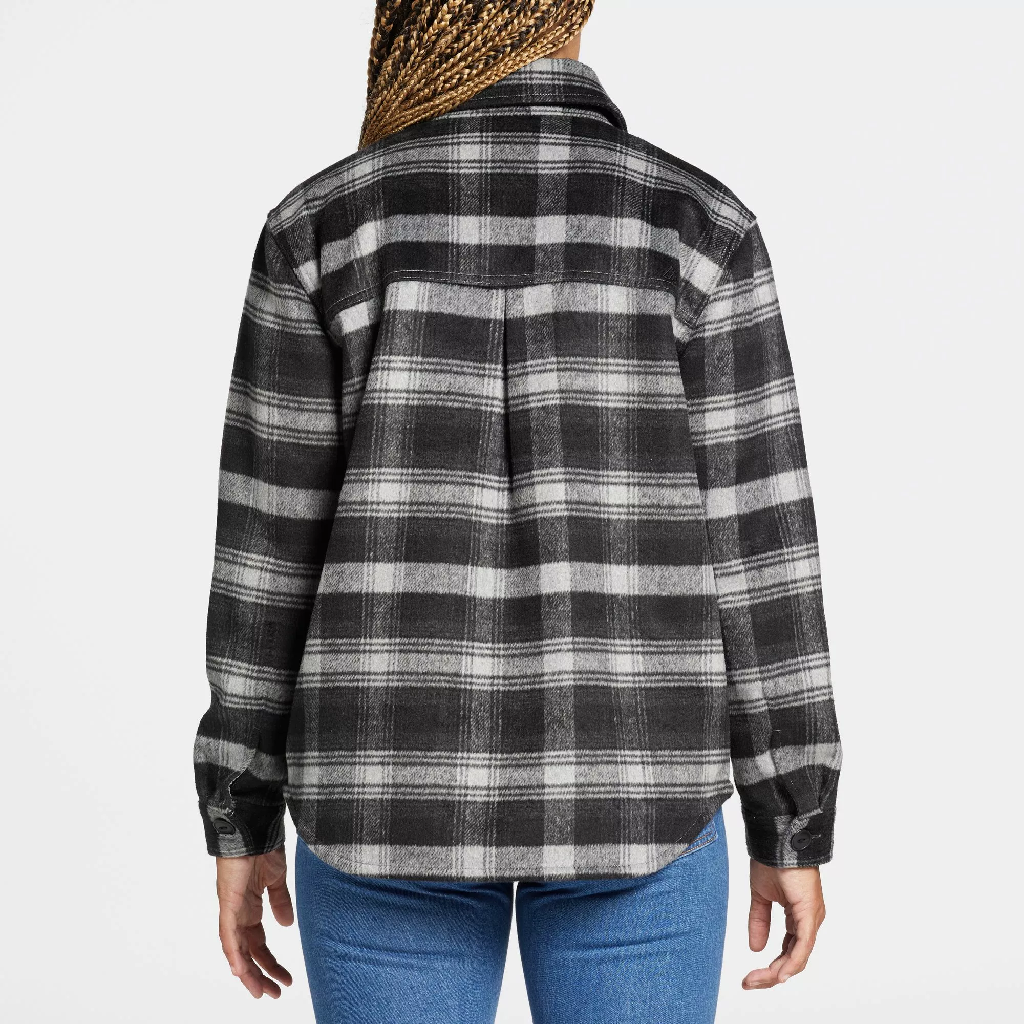 Alpine Design Women's Aerial Trail Wool Shirt Jacket For Women Plaid Ombre Pure Black 5 Alpine Design Women's Aerial Trail Wool Shirt Jacket For Women Plaid Ombre Pure Black - Image 3