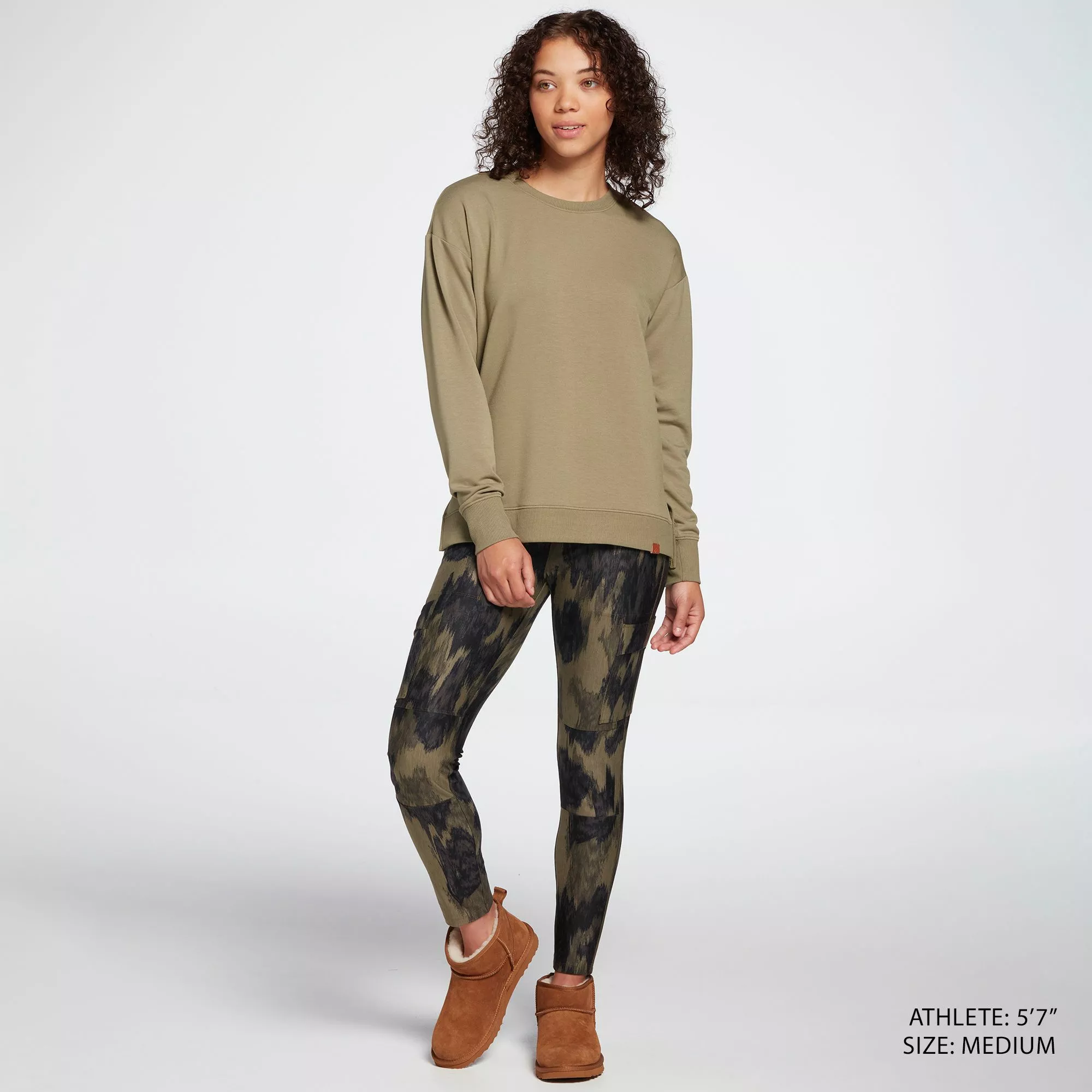 Alpine Design Women's Selina Print High Rise Tights For Women Ikat Light Olive 3 Alpine Design Women's Selina Print High Rise Tights For Women Ikat Light Olive - Image 2