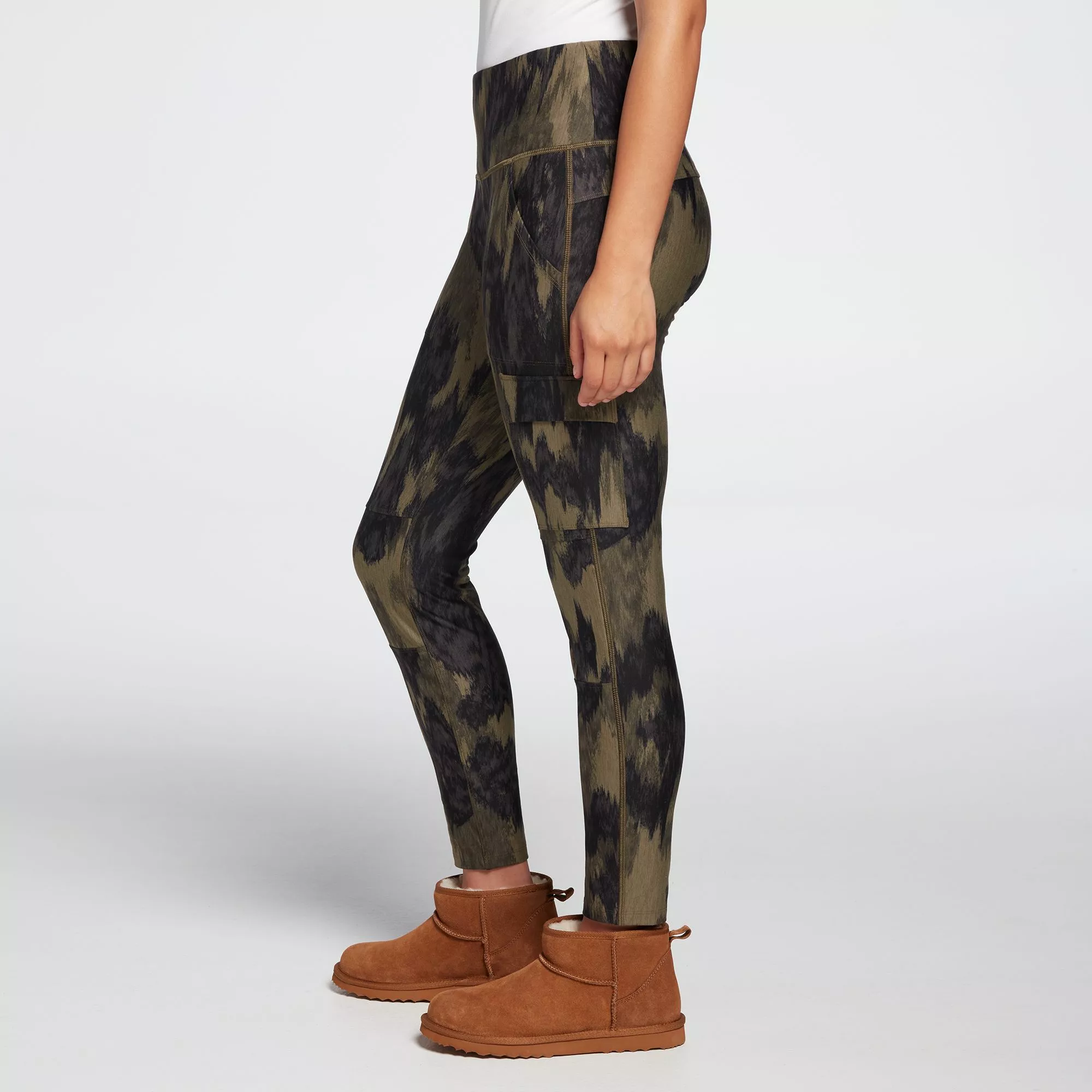 Alpine Design Women's Selina Print High Rise Tights For Women Ikat Light Olive 5 Alpine Design Women's Selina Print High Rise Tights For Women Ikat Light Olive - Image 4