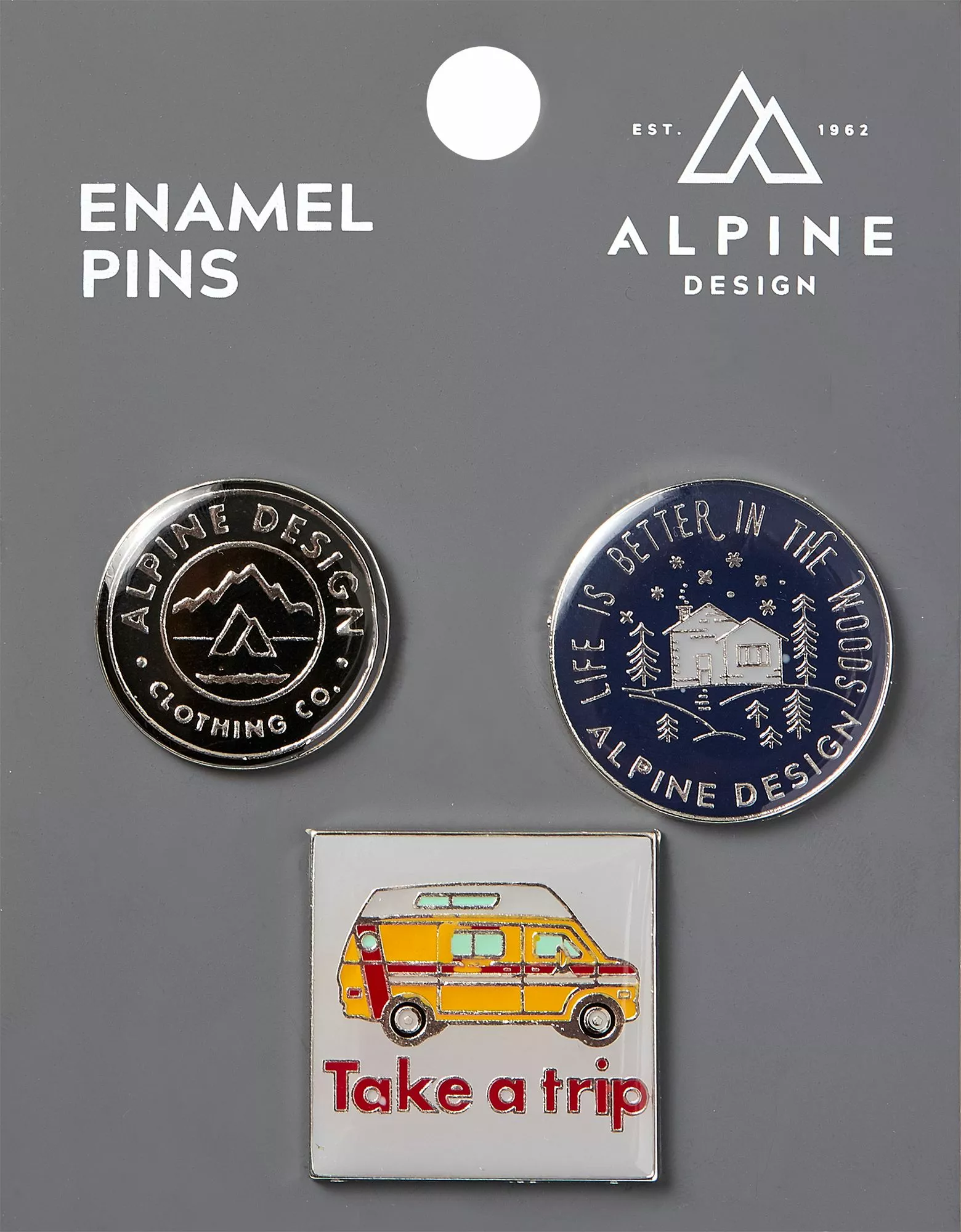 Alpine Design Silver Pins - 3 Pack For Unisex Black/white/blue 1 Alpine Design Silver Pins - 3 Pack For Unisex Black/white/blue