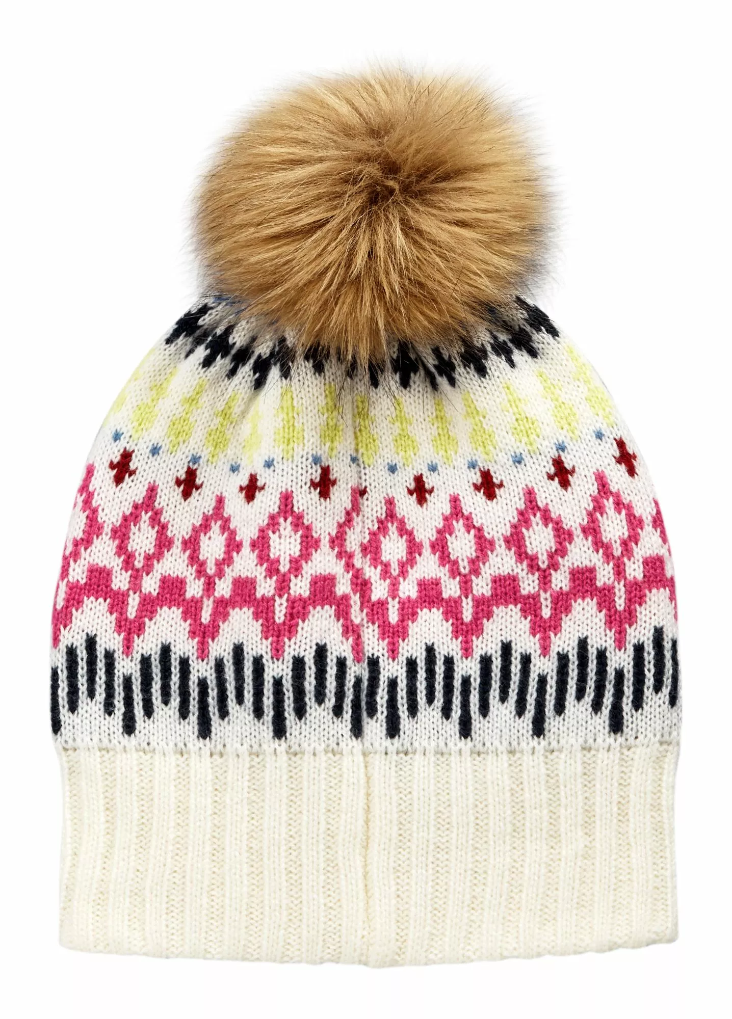 Alpine Design Women's Fair Isle Beanie For Women Cream 7 Alpine Design Women's Fair Isle Beanie For Women Cream - Image 5