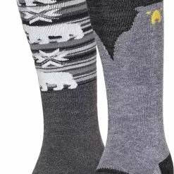 Alpine Design Boys' Snow Sport Socks – 2 Pack For Boys' Light Heather Grey