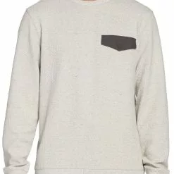 Alpine Design Men's Stratus Sky Textured Crew Neck Sweatshirt For Men Bone White Heather