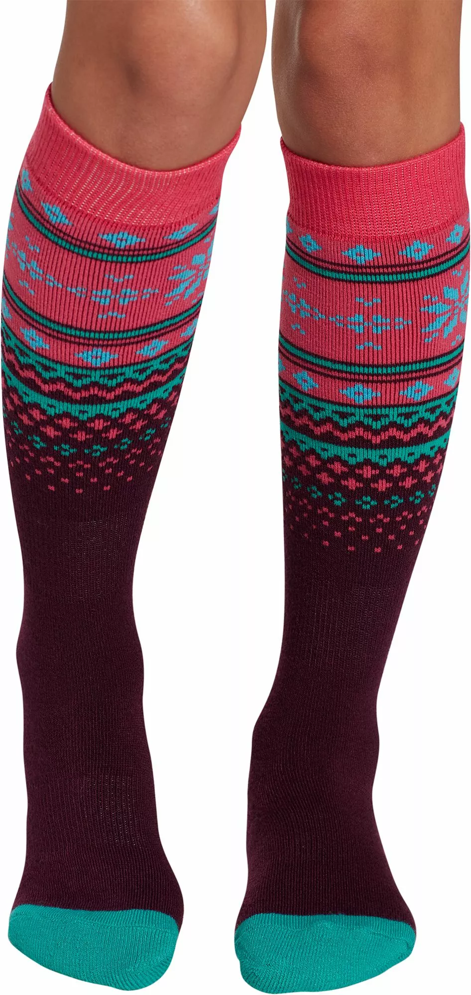 Alpine Design Girls' Snow Sport Over-the-Calf Socks - 2 Pack For Girls' Snowflake Fairisle 3 Alpine Design Girls' Snow Sport Over-the-Calf Socks - 2 Pack For Girls' Snowflake Fairisle - Image 2